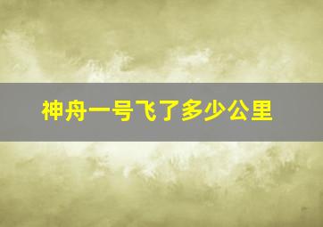 神舟一号飞了多少公里