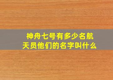 神舟七号有多少名航天员他们的名字叫什么