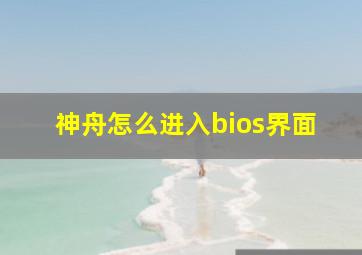 神舟怎么进入bios界面