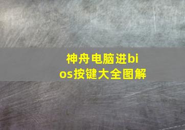 神舟电脑进bios按键大全图解