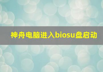 神舟电脑进入biosu盘启动