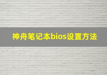 神舟笔记本bios设置方法