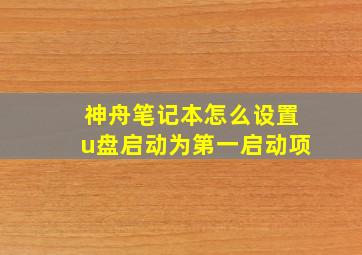 神舟笔记本怎么设置u盘启动为第一启动项