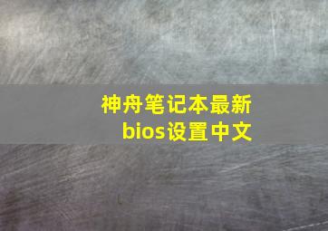 神舟笔记本最新bios设置中文