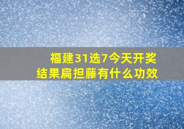 福建31选7今天开奖结果扁担藤有什么功效