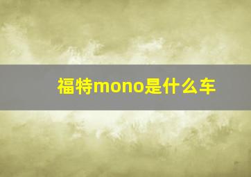 福特mono是什么车