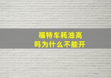 福特车耗油高吗为什么不能开