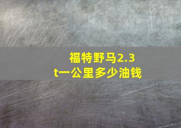 福特野马2.3t一公里多少油钱