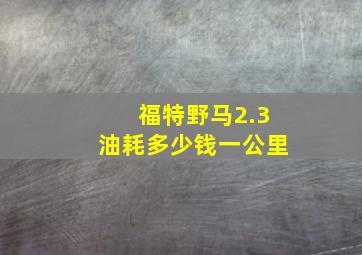 福特野马2.3油耗多少钱一公里