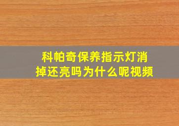 科帕奇保养指示灯消掉还亮吗为什么呢视频