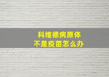 科维德病原体不是疫苗怎么办