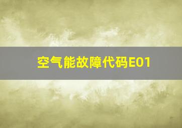 空气能故障代码E01