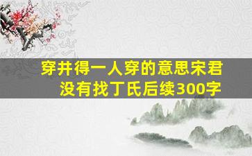 穿井得一人穿的意思宋君没有找丁氏后续300字