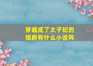 穿越成了太子妃的短剧有什么小说吗