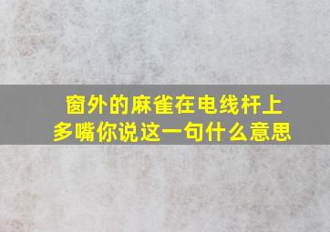 窗外的麻雀在电线杆上多嘴你说这一句什么意思