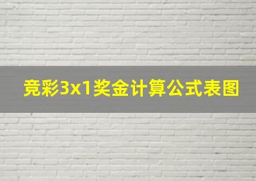 竞彩3x1奖金计算公式表图