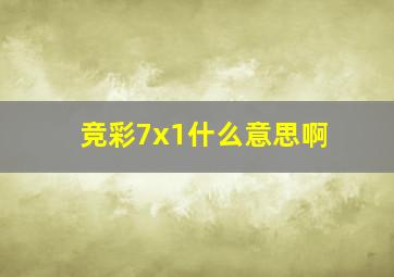 竞彩7x1什么意思啊