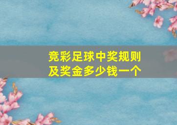 竞彩足球中奖规则及奖金多少钱一个