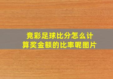 竞彩足球比分怎么计算奖金额的比率呢图片