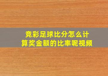 竞彩足球比分怎么计算奖金额的比率呢视频