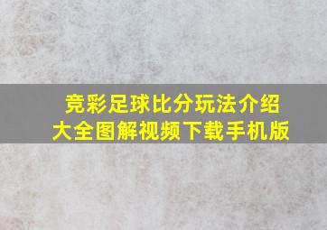 竞彩足球比分玩法介绍大全图解视频下载手机版