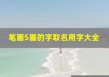 笔画5画的字取名用字大全