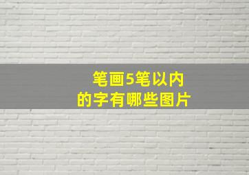 笔画5笔以内的字有哪些图片