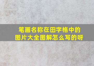 笔画名称在田字格中的图片大全图解怎么写的呀