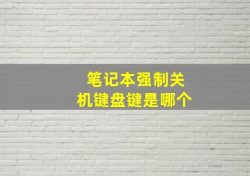 笔记本强制关机键盘键是哪个