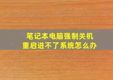 笔记本电脑强制关机重启进不了系统怎么办