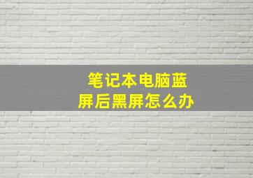 笔记本电脑蓝屏后黑屏怎么办