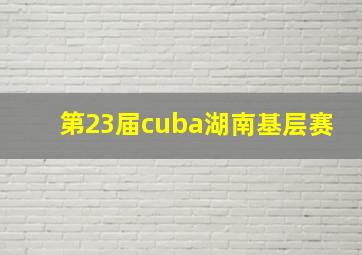 第23届cuba湖南基层赛