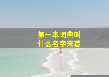 第一本词典叫什么名字来着