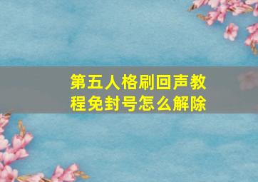 第五人格刷回声教程免封号怎么解除