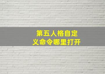 第五人格自定义命令哪里打开