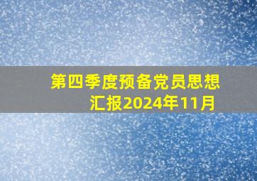 第四季度预备党员思想汇报2024年11月