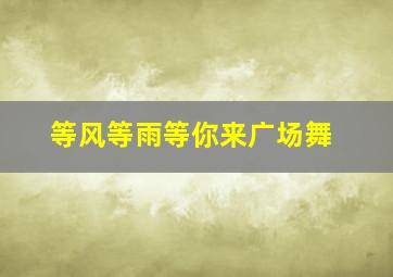 等风等雨等你来广场舞