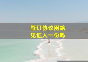 签订协议用给见证人一份吗