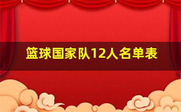 篮球国家队12人名单表