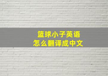 篮球小子英语怎么翻译成中文