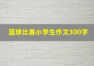 篮球比赛小学生作文300字