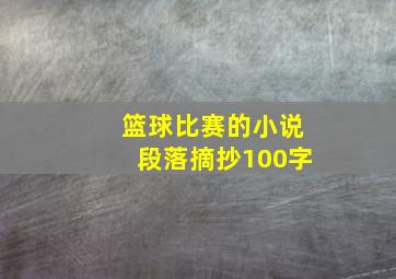 篮球比赛的小说段落摘抄100字