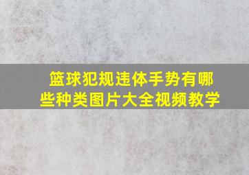 篮球犯规违体手势有哪些种类图片大全视频教学