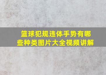 篮球犯规违体手势有哪些种类图片大全视频讲解