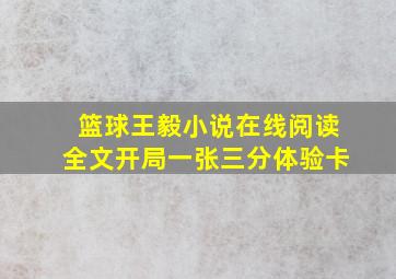 篮球王毅小说在线阅读全文开局一张三分体验卡