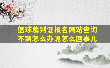 篮球裁判证报名网站查询不到怎么办呢怎么回事儿