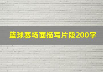 篮球赛场面描写片段200字