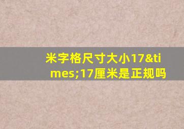 米字格尺寸大小17×17厘米是正规吗