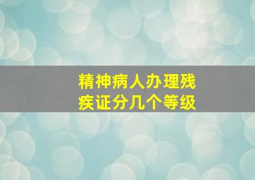 精神病人办理残疾证分几个等级