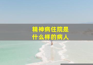 精神病住院是什么样的病人